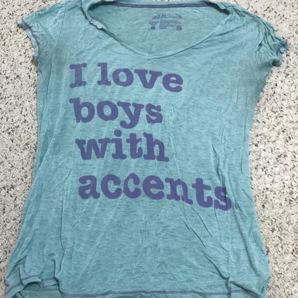 “I love boys with accents” soft tee